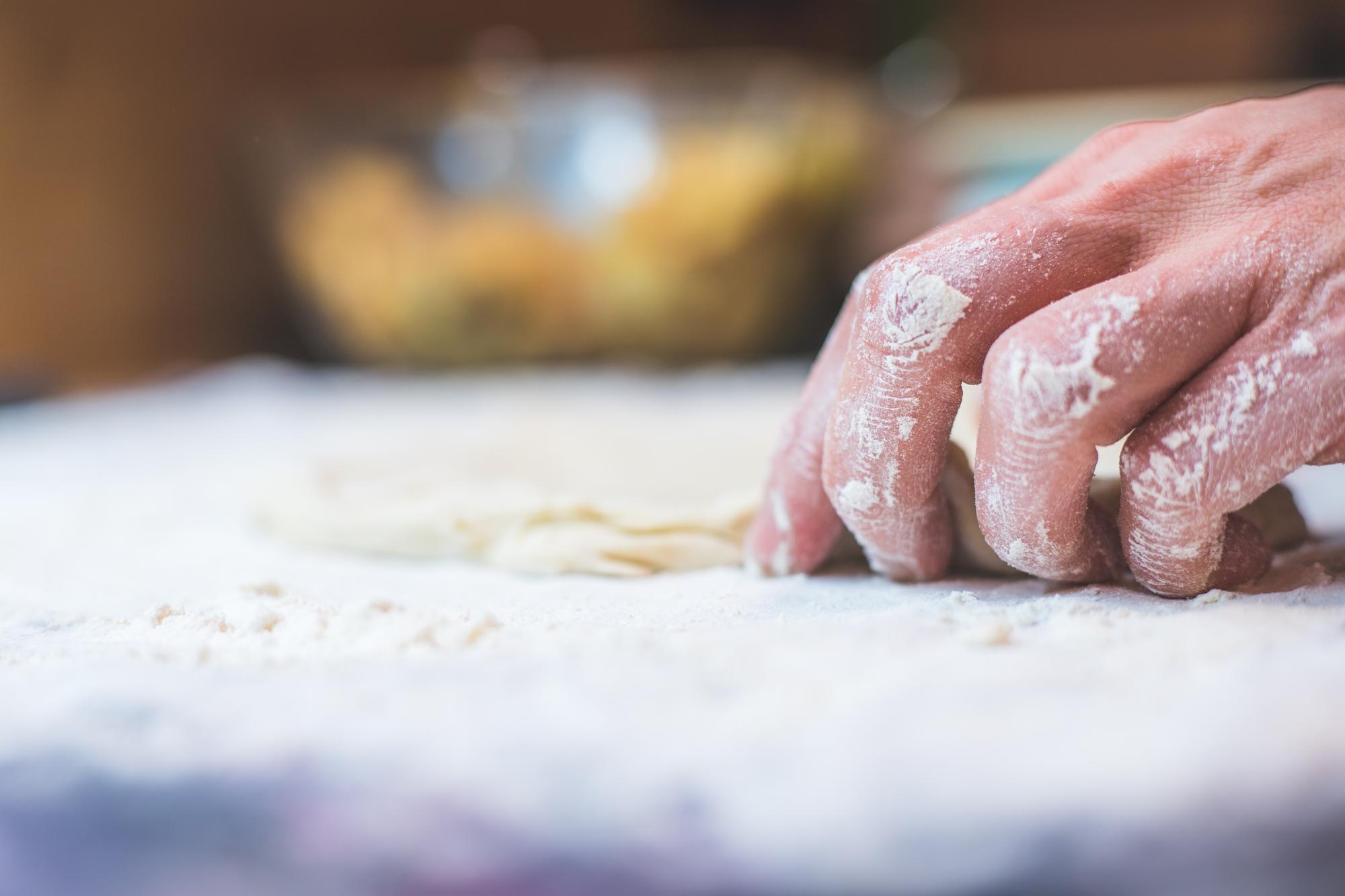 Dettaglio preparazione impasto